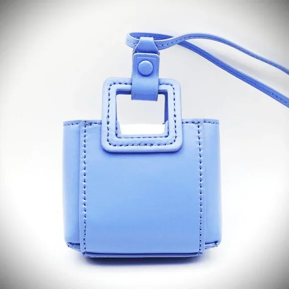 STAUD Shirley Micro Necklace in  Blue Hydrangea Color Leather - Picture 4 of 12